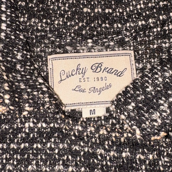 NWOT Lucky Brand Black and Gray Tweed Moto Blazer, Size Medium - Picture 7 of 13